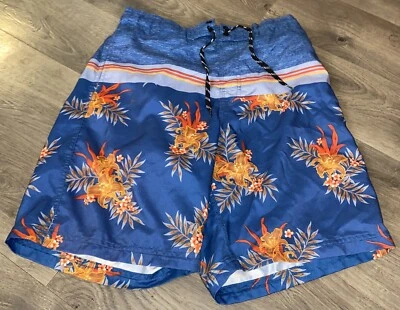 Traje de baño azul inspirado en Swim Island Resortwear con rayas y flores de colores talla M Foto 1 de 4