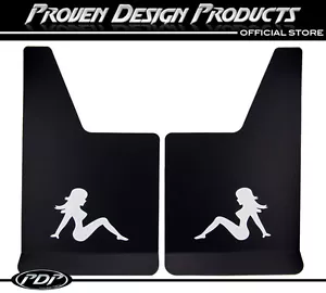 CHEVROLET AVALANCHE Truck Flap Splash Guards, Mud Guards_TRUCKER GIRL_WHITE - Picture 1 of 4