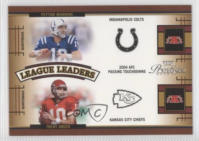 2005 Playoff Prestige League Leaders Peyton Manning Trent Green #LL-1 HOF - Image 1 of 2