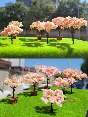 4PC Model Miniatures Lot Spring Flower Trees HO/OO Scale Garden Plants Scenery - Image 1 of 4