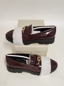 Bandolino Womens Florida Loafer Shoes Lug Sole Faux Leather Dark Red Size 7.5 US - Picture 1 of 10