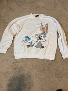 Diamond Supply Co Looney Tunes Bugs Bunny Men's White Crewneck Sweatshirt L - Picture 1 of 6