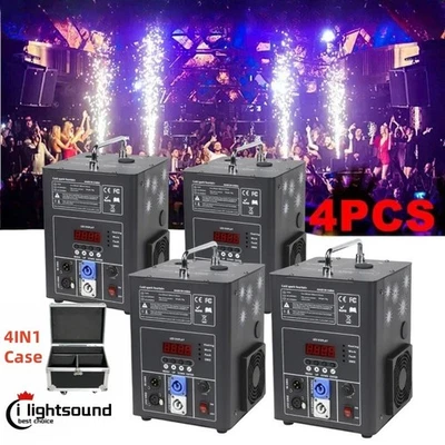 4pc 750W Cold Spark Machine Stage Effect DMX Firework DJ party Wedding w/Case - Image 1 of 4