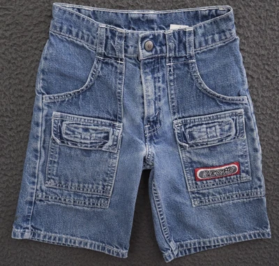 Vintage 90s Levis Jean Cargo Short Boys Sz 7X Blue Jorts Skater Grunge Outdoor - Image 1 of 4