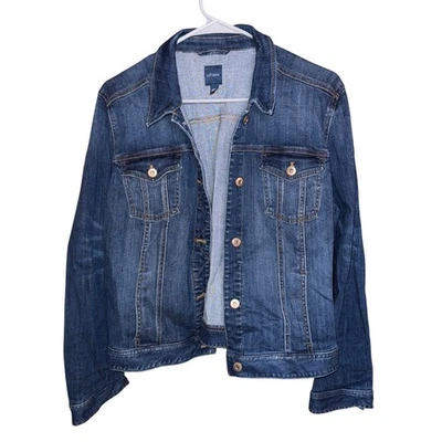 Chaqueta de mezclilla J.Jill para mujer talla L azul jean camionero ropa exterior clásica informal Foto 1 de 4