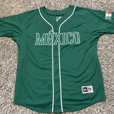 New Era Mexico Baseball Team  Alternate Green Jersey Men’s Size XL EG Flag Patch - Image 1 of 4