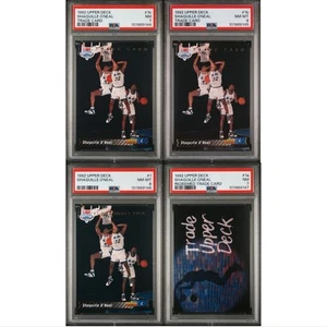 1992 Upper Deck #1 Shaquille O'Neal + Canje y X2 cartas comerciales PSA 7 8 casi nuevo como nuevo - Imagen 1 de 13