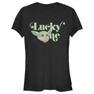 Junior's Star Wars: The Mandalorian St. Patrick's Day Grogu Lucky One T-Shirt - Picture 1 of 6