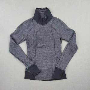 Chaqueta Pullover Lululemon Mujer Redondeada 1/2 Cremallera Talla 2 Gris Negro Elastizada - Imagen 1 de 6