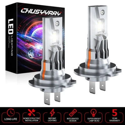 KIT de faros LED H7 Combo bombillas haz alto bajo blanco súper brillante 6000K 4X Foto 1 de 4