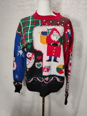 Suéter de Navidad Susan Bristol Vintage Tejido a Mano Mujer Pequeño Foto 1 de 4