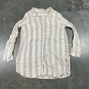 C&C California Linen Shirt Womens XL Multicolored Striped Button Up Long Sleeve - Picture 1 of 18