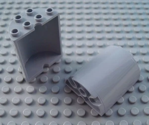LEGO Lot of 2 Light Bluish Gray 2x4x4 Half Cylinders - Picture 1 of 1