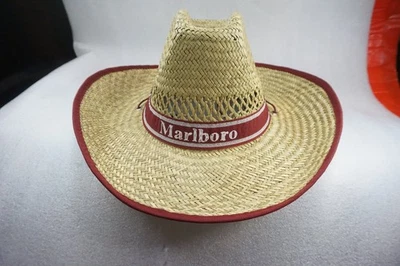 Sombrero de Vaquero de Paja Sin Marca Para Hombre Ajustable Marlboro Rojo Borde Banda Foto 1 de 4