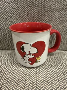 PEANUTS HEARTS ❤️ SNOOPY WOODSTOCK KAFFEEBECHER Weiß Rot 21 Oz Valentinstag Neu mit Etikett - Bild 1 von 3