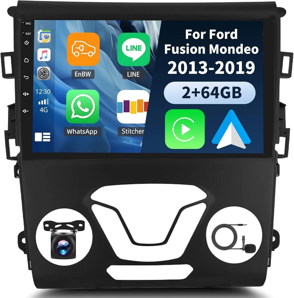 Radio CarPlay Ford Fusion Mondeo 2013-2019 Android 13 9" + cámara Foto 1 de 4