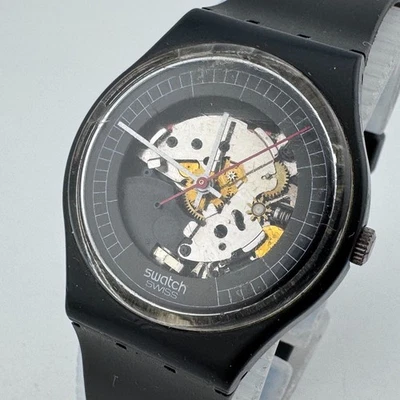 Reloj de Cuarzo Suizo Swatch HIGH TECH 2 GA101 Hombres Negro Esqueleto Batería Nueva De Colección Foto 1 de 4