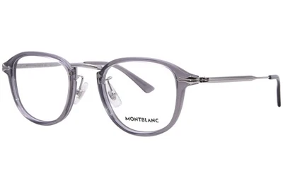 Mont Blanc MB0336O 004 Anteojos Para Hombre Gris Transparente/Plateado Borde Completo 48mm-XL Foto 1 de 4