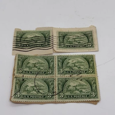 1950 3¢ American Bankers Assoc #987 Block of 4 + 2 Singles On Paper Used - Image 1 of 3