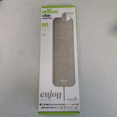 Mohu - Antena HDTV interior amplificada Vibe rango de 50 millas - tweed gris nuevo sellado Foto 1 de 4