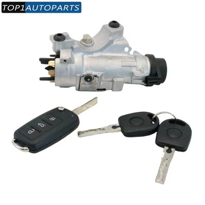 4B0905851P For Audi 1998-09 A4 Ignition Lock Cylinder Assembly W/ Key Shells - Image 1 of 4