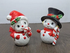 Vintage Homco Mr. & Mrs. Schneemann Keramik Porzellan Figuren 2er Set 5064 Japan - Bild 1 von 11