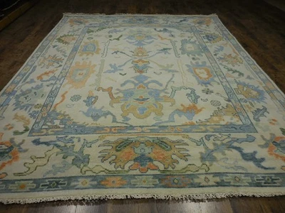 Alfombra turca Oushak, alfombra moderna multicolor, alfombra bohemia hecha a mano 8x10 pies Foto 1 de 4
