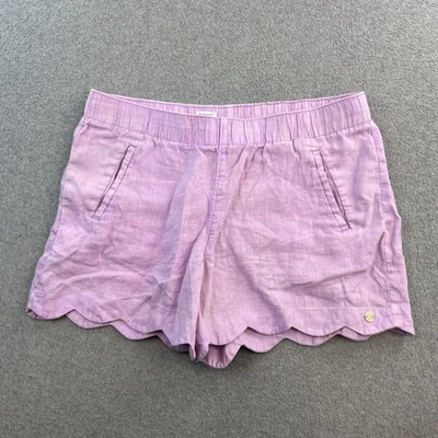 Pantalones Cortos Lilly Pulitzer Para Mujer Medianos Lino Dobladillo Vieira Verano Informal Calce Relajado Foto 1 de 4