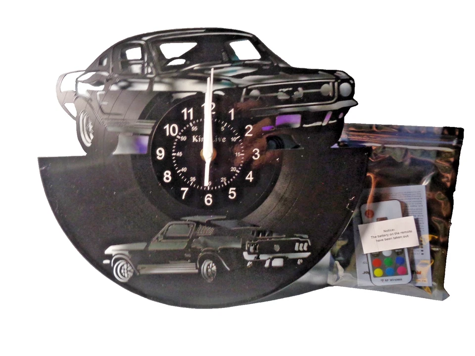 Nuevo reloj Lazer Cut Record ilumina Mustang Foto 1 de 1