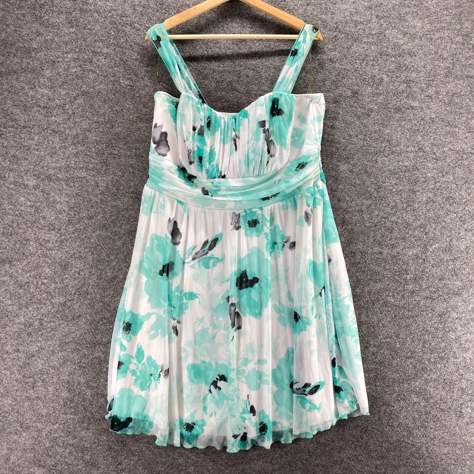 Vestido Maurices Feminino Branco Floral Shift Forro Curto Sem Mangas Decote Quadrado - Imagem 1 de 4