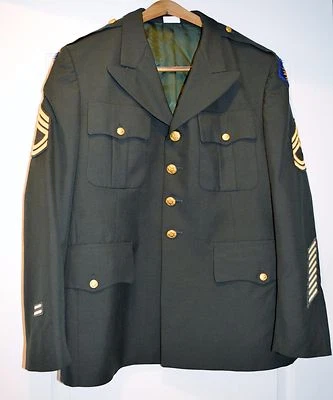 "DSCP" by MARYLAND CLOTHING CO Men's Wool Blend Army Green Coat/Jacket Size 43 - Image 1 of 4