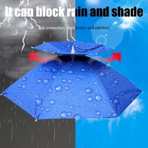 Foldable Fishing Sunshade Headwear Umbrella Hat UV Protection Sunscreen Caps US - Picture 1 of 27