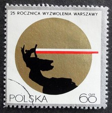 Poland 1970 '25th Anniversary of the Liberation of Warsaw' Sg66 60g Used Stamp