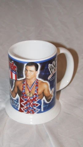 2001 Danbury Mint WWF Collector Stein mug coffee cup Kurt Angle wrestling WWE Cover