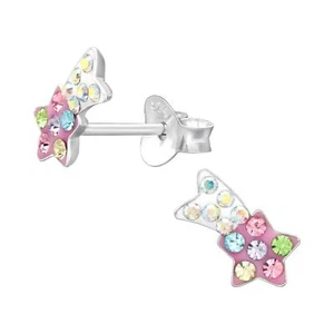 Stern Kinder Ohrringe mit Kristallen 925 Silber für Mädchen Schmuck Geschenk - Bild 1 von 5