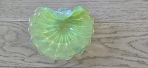 1950s Vtg Italian Murano Archimede Seguso Opalino Green Glass Shell Bowl | Mint - Picture 1 of 4
