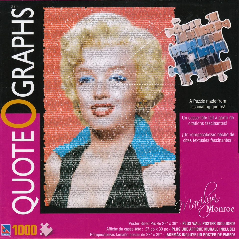 Citas y gráficos: rompecabezas de 1000 piezas Marilyn Monroe Foto 1 de 1