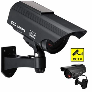 Solar Powered CCTV Security Fake Dummy Camera Flashing Led for Homes & Business - Picture 1 of 12