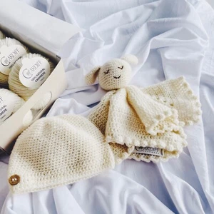 Kaschmir Baby Bettdecke Hut Set Häkelset Baby Dusche Weihnachten Neu Mama Geschenk - Bild 1 von 3
