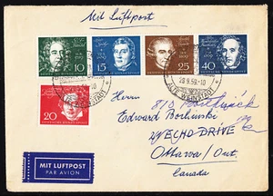 GERMANY — SCOTT 804a-804e — 1959 GERMAN COMPOSERS SET — USED COVER — SCV $27.75+ - Picture 1 of 2