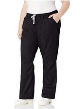 WonderWink Women's Wonderwork Plus Size Straight Leg Cargo, Black, Size 3.0 v729