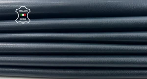 MIDNIGHT ANTHRACITE VERY DARK BLUE Strong Goat Leather 2 skins 10sqf 0.8mm C5201 - Picture 1 of 7