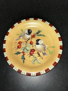 Lenox Winter Greetings Everyday Salad Plate 8.5" CHICKADEE Bird APPEARS UNUSED - Picture 1 of 5