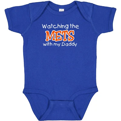Watching the Mets with my Daddy Baby Bodysuit / Toddler Shirt - Royal - Image 1 of 4