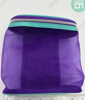 Bolsa de Maquillaje Cosmético CLINIQUE PÚRPURA/AZUL 6"x6.5"x3" Bolsa con Cremallera NUEVAS FOTOS. Foto 1 de 3