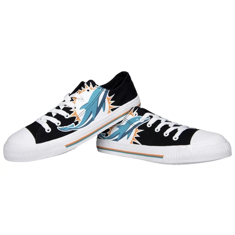 Miami Dolphins NFL Men's Low Top Big Logo Canvas Shoes FREE SHIP Cover