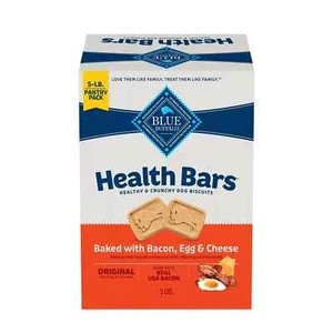 BLUE Buffalo Health Bars Crunchy Dog Treat Biscuits, Bacon, Egg & Cheese 80 oz. - Picture 1 of 9