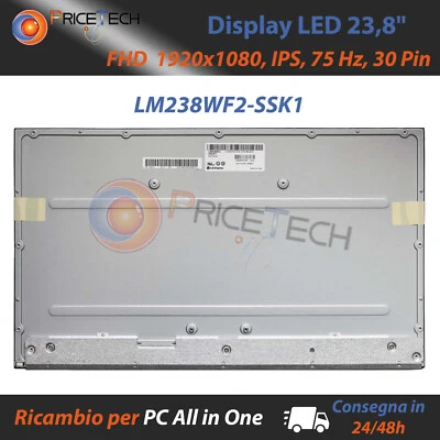 A SECONDA DELLA DISPONIBILITÀ DEL MAGAZZINO Display LCD Screen Pannello IPS LED 23.8" FHD per HP AIO 24-f0007nl
