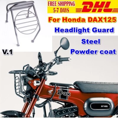 H3 Headlight Guards V1 For Honda DAX125 Black Rack Light Cover Guards Bulb Combo - Image 1 of 4