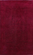 Antique Overdyed RED Floral Tebriz Area Rug Distressed Hand-knotted Wool 8'x10'